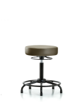 Vinyl Stool without Back - Medium Bench Height with Round Tube Base & Stationary Glides in Taupe Supernova Vinyl VMBSO-RT-RG-8809