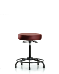 Vinyl Stool without Back - Medium Bench Height with Round Tube Base & Stationary Glides in Taupe Supernova Vinyl VMBSO-RT-RG-8815