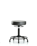 Vinyl Stool without Back - Medium Bench Height with Round Tube Base & Stationary Glides in Sterling Supernova Vinyl VMBSO-RT-RG-8840
