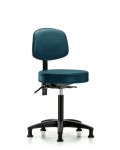 Vinyl Stool with Back - Medium Bench Height with Stationary Glides in Marine Blue Supernova Vinyl VMBST-RG-T0-NF-RG-8801