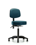 Vinyl Stool with Back - Medium Bench Height with Seat Tilt & Stationary Glides in Marine Blue Supernova Vinyl VMBST-RG-T1-NF-RG-8801
