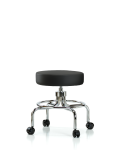 Vinyl Screw-Lift Stool - Medium Bench Height with Casters in Black Trailblazer Vinyl VSLMD-CR-RC-8540