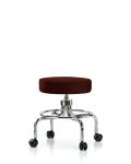 Vinyl Screw-Lift Stool - Medium Bench Height with Casters in Burgundy Trailblazer Vinyl VSLMD-CR-RC-8569