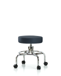 Vinyl Screw-Lift Stool - Medium Bench Height with Casters in Imperial Blue Trailblazer Vinyl VSLMD-CR-RC-8582