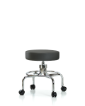Vinyl Screw-Lift Stool - Medium Bench Height with Casters in Charcoal Trailblazer Vinyl VSLMD-CR-RC-8605