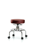 Vinyl Screw-Lift Stool - Medium Bench Height with Casters in Borscht Supernova Vinyl VSLMD-CR-RC-8815