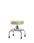 Vinyl Screw-Lift Stool - Medium Bench Height with Stationary Glides in Adobe White Trailblazer Vinyl VSLMD-CR-RG-8501