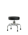 Vinyl Screw-Lift Stool - Medium Bench Height with Stationary Glides in Black Trailblazer Vinyl VSLMD-CR-RG-8540