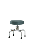 Vinyl Screw-Lift Stool - Medium Bench Height with Stationary Glides in Colonial Blue Trailblazer Vinyl VSLMD-CR-RG-8546