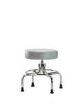 Vinyl Screw-Lift Stool - Medium Bench Height with Stationary Glides in Dove Trailblazer Vinyl VSLMD-CR-RG-8567
