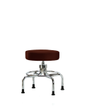 Vinyl Screw-Lift Stool - Medium Bench Height with Stationary Glides in Burgundy Trailblazer Vinyl VSLMD-CR-RG-8569