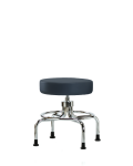 Vinyl Screw-Lift Stool - Medium Bench Height with Stationary Glides in Imperial Blue Trailblazer Vinyl VSLMD-CR-RG-8582