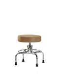 Vinyl Screw-Lift Stool - Medium Bench Height with Stationary Glides in Taupe Trailblazer Vinyl VSLMD-CR-RG-8584