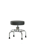 Vinyl Screw-Lift Stool - Medium Bench Height with Stationary Glides in Charcoal Trailblazer Vinyl VSLMD-CR-RG-8605