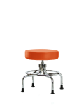 Vinyl Screw-Lift Stool - Medium Bench Height with Stationary Glides in Orange Kist Trailblazer Vinyl VSLMD-CR-RG-8613