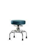 Vinyl Screw-Lift Stool - Medium Bench Height with Stationary Glides in Marine Blue Supernova Vinyl VSLMD-CR-RG-8801