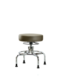 Vinyl Screw-Lift Stool - Medium Bench Height with Stationary Glides in Taupe Supernova Vinyl VSLMD-CR-RG-8809