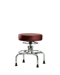 Vinyl Screw-Lift Stool - Medium Bench Height with Stationary Glides in Borscht Supernova Vinyl VSLMD-CR-RG-8815