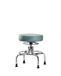 Vinyl Screw-Lift Stool - Medium Bench Height with Stationary Glides in Storm Supernova Vinyl VSLMD-CR-RG-8822