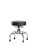 Vinyl Screw-Lift Stool - Medium Bench Height with Stationary Glides in Carbon Supernova Vinyl VSLMD-CR-RG-8823
