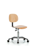 Wood Chair Chrome - Desk Height with Casters WDHCH-CR-CC