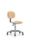 Wood Chair Chrome - Desk Height with Stationary Glides WDHCH-CR-RG
