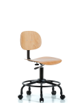 Wood Chair - Desk Height with Round Tube Base & Casters WDHCH-RT-RC