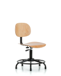Wood Chair - Desk Height with Round Tube Base & Stationary Glides WDHCH-RT-RG