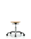 Wood Stool Chrome - Desk Height with Casters WDHSO-CR-CC
