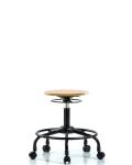 Wood Stool - Desk Height with Round Tube Base & Casters WDHSO-RT-RC