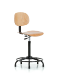 Wood Chair - High Bench Height with Round Tube Base & Stationary Glides WHBCH-RT-RG