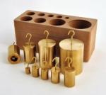 HOOKED DOUBLE-ENDED BRASS WEIGHT SET OF 9 - 10G,50G,100G,500G,1000G and 2 of 20G & 200G,  MLS-WHSET9 #