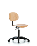 Wood Chair - Medium Bench Height with Casters WMBCH-RG-NF-RC