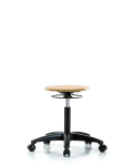 Wood Stool - Medium Bench Height with Casters WMBSO-RG-NF-RC