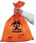 2 mil polypropylene 08x12(inches) Orange Autoclavable Biohazard Bags , withstand max temperature exposure of 135° C ( 275° F ), 100/case  MLS-1312-0812