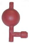 Pipette Filler rubber bulb 60ml 3-valve Red MLS-3826-R